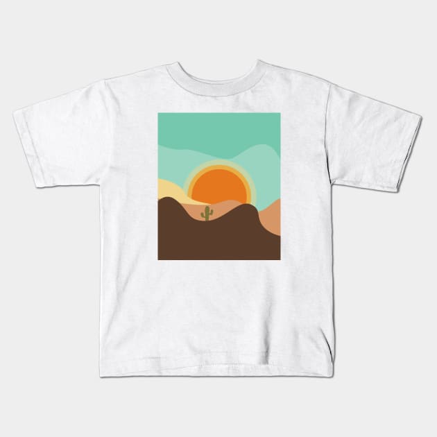 Arizona desert climate, sun and sand, cactus ideas, cactus not a hugger, sand mountains , orange moon Kids T-Shirt by WorldOfMine